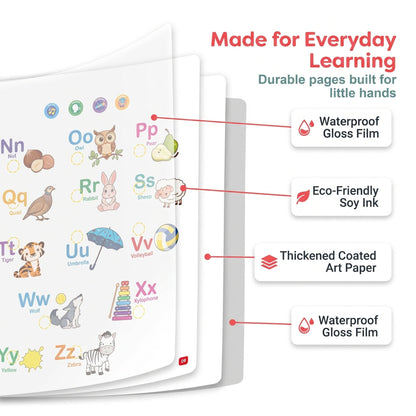 Durable waterproof pages for everyday learning